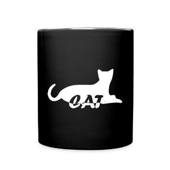 Katze Katze Katze Katze Katze Katze Katze Mieze - Tasse einfarbig - Schwarz - Vorne