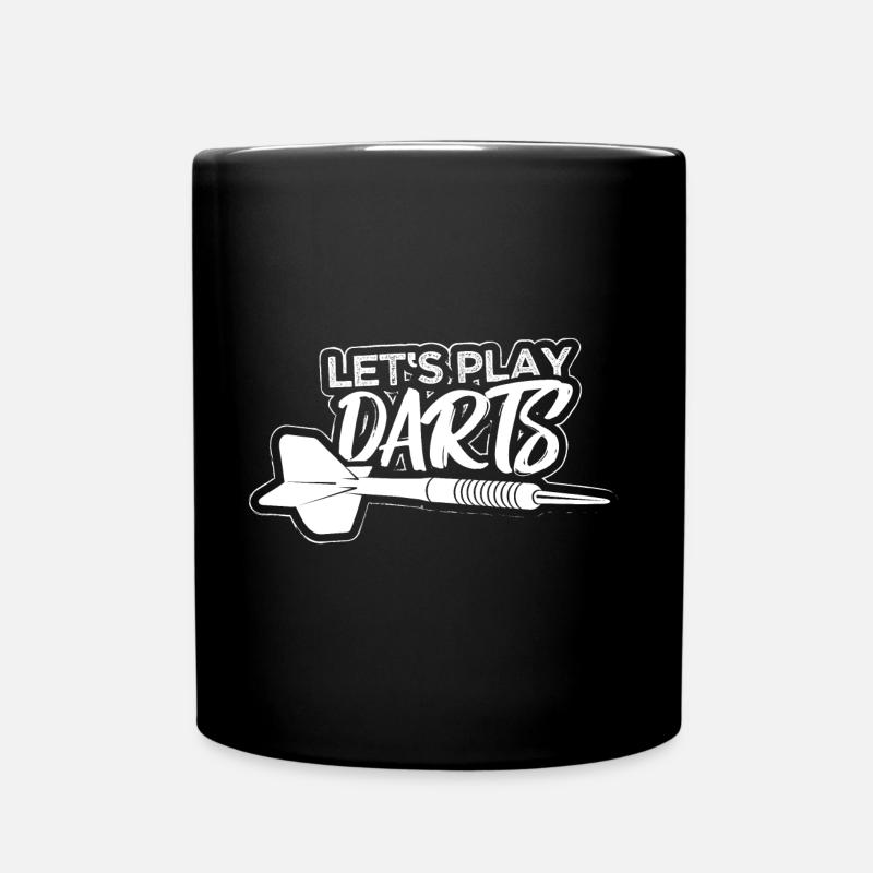 Lets play Darts Dartpfeil Dartscheibe Dartpfeil - Tasse einfarbig - Schwarz