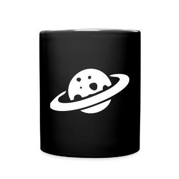 Fromage planète Saturne - Mug uni - noir - Devant