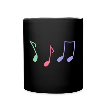 Bunte Noten - Tasse einfarbig - Schwarz - Vorne