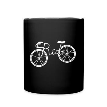 Ride Bike Rim Bike Idée Cadeau Vélo De Montagne - Mug uni - noir - Devant