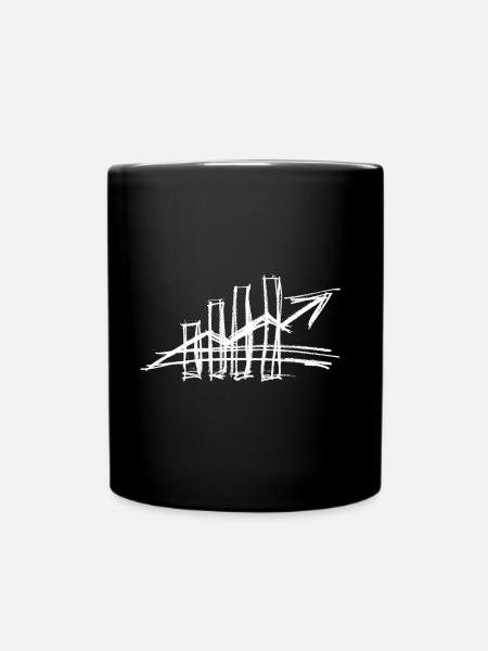 Börse in weiß - Tasse einfarbig - Schwarz