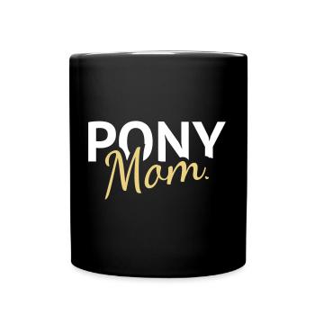 Poney maman - Mug uni - noir - Devant