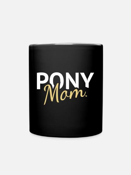 Pony mom - Full Colour Mug - black