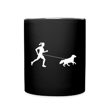 Geländelauf - Canicross - Hund - Hundesport - Tasse einfarbig - Schwarz - Vorne