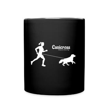 Course tout-terrain - Coureuse avec chien - Canicross - Chien - Mug uni - noir - Devant