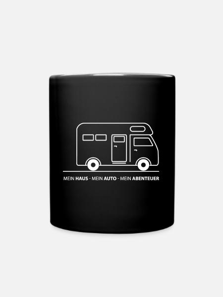 Mein Haus - Mein Auto - Mein Abenteuer - Tasse einfarbig - Schwarz