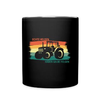 Traktor - Landwirt Landwirtschaft, Agrar geschenk - Tasse einfarbig - Schwarz - Vorne