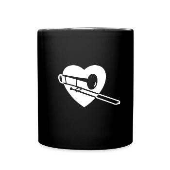 Trombone in the heart - Full Colour Mug - black - Front