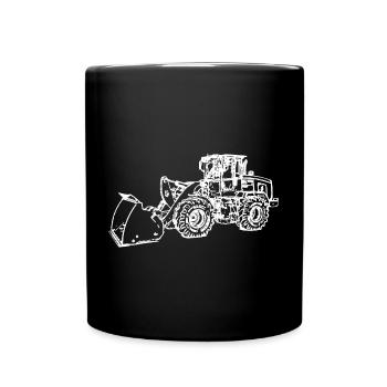 Chargeuse sur pneus loader blanc - Mug uni - noir - Devant