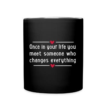 verliebt - Tasse einfarbig - Schwarz - Vorne