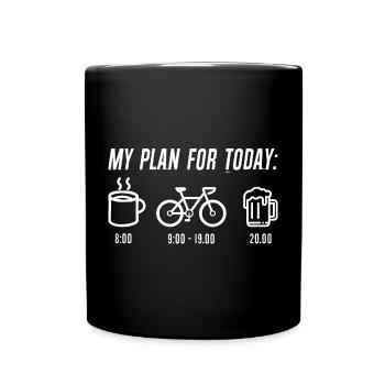Plane heute: Kaffeezyklus Prost - Tasse einfarbig - Schwarz - Vorne