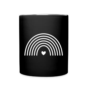 Arc-en-ciel coeur symbole - Mug uni - noir - Devant