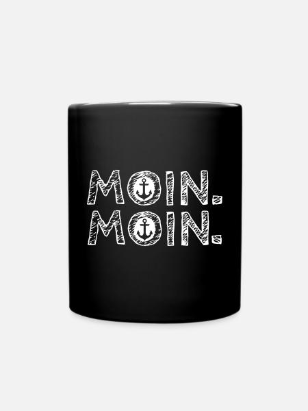 Moin Moin - Tasse einfarbig - Schwarz