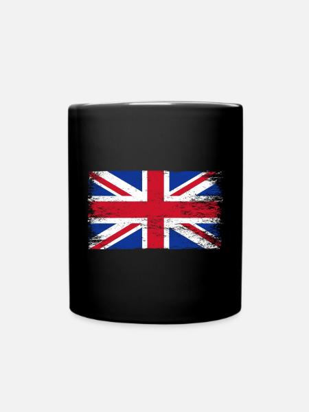 Empreinte Union Jack vieillie - Mug uni - noir