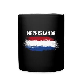 Dutch Brush Flag - Tasse einfarbig - Schwarz - Vorne