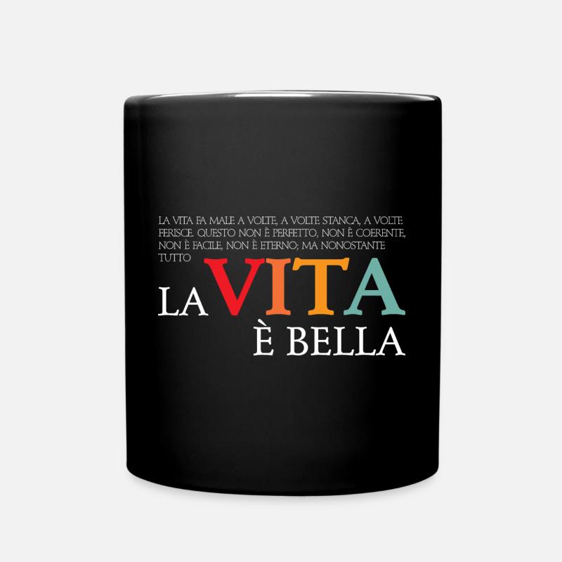 La vita e bella (sombre) - Mug uni - noir