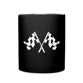 racing formula cars flag symbol race icon Flagge - Tasse einfarbig - Schwarz - Vorne