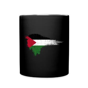 Flag Brush: Palestinian Flag Art - Full Colour Mug - black - Front