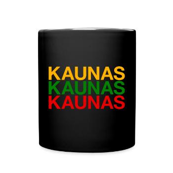 KAUNAS Lithuania Flag Litauen - Full Colour Mug - black - Front