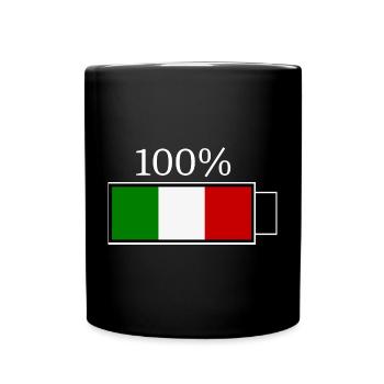 Italien italienische Fahne Flagge Geschenk - Tasse einfarbig - Schwarz - Vorne