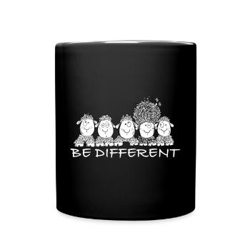 Soyez des moutons différents en disant - Mug uni - noir - Devant
