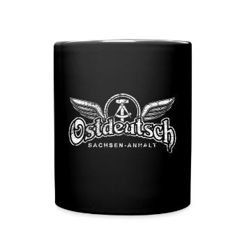 Ostdeutsch Sachsen Anhalt - DDR Stolzer Ossi - Tasse einfarbig - Schwarz - Vorne