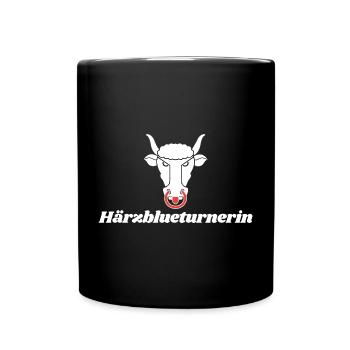 Härzblueturnerin Urnerin Kanton Uri - Tasse einfarbig - Schwarz - Vorne