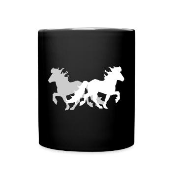 2 Chevaux Islandais Elégant Tölt Dames Filles Enfants - Mug uni - noir - Devant