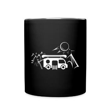 camping outdoor Reisen Outdoor Symbol icon Logo - Tasse einfarbig - Schwarz - Vorne
