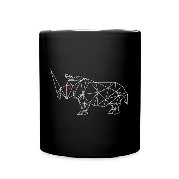 Nashorn weiß minimal modern SVENPAINT - Tasse einfarbig - Schwarz - Vorne