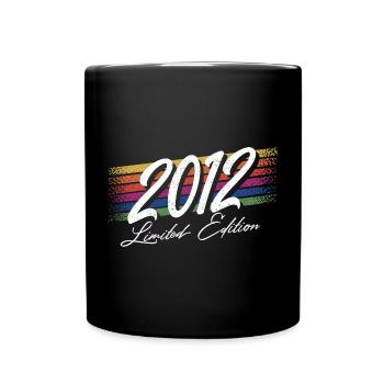 2012 Geburtsjahr Geburtstag Jahrgang Baujahr - Tasse einfarbig - Schwarz - Vorne