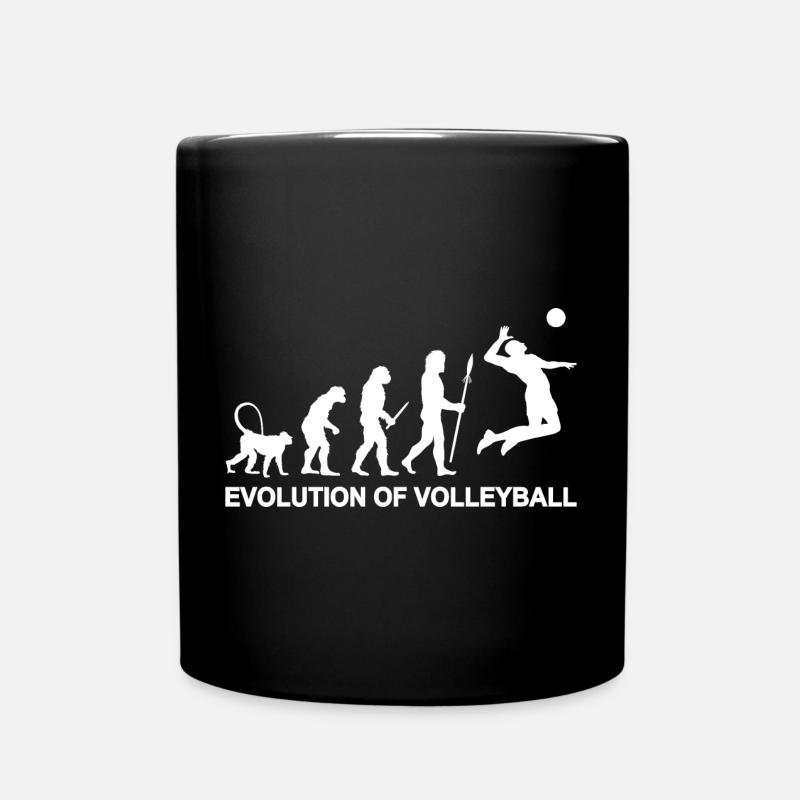 Evolution des Volleyballs - Tasse einfarbig - Schwarz