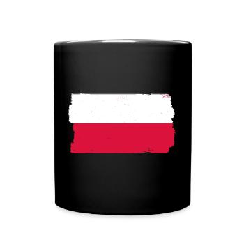 Poland Flag Used Look Polska Polish Flag - Full Colour Mug - black - Front