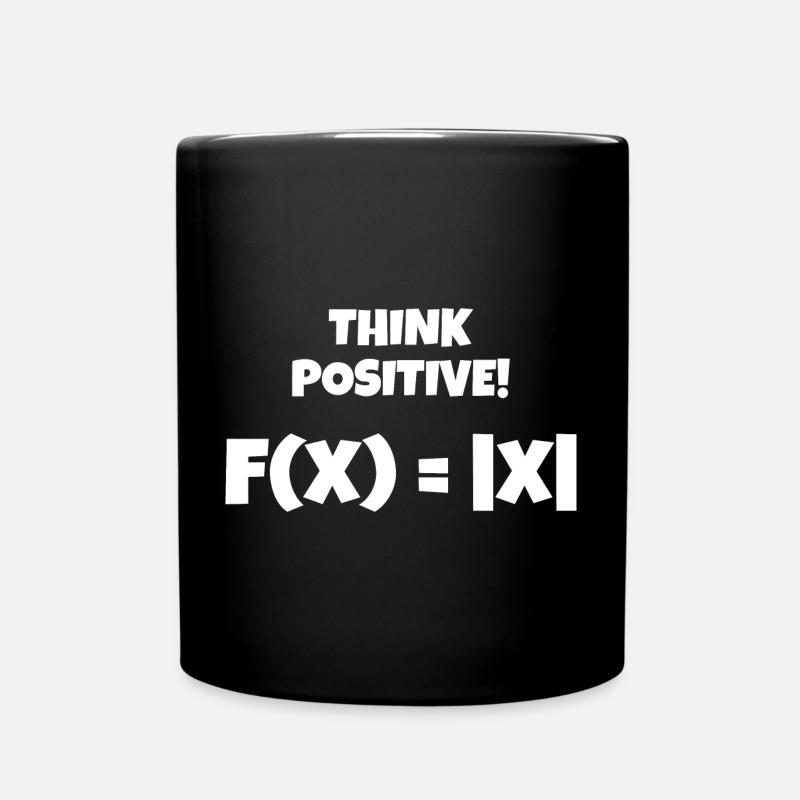 Denk positiv! Think positive! - Tasse einfarbig - Schwarz