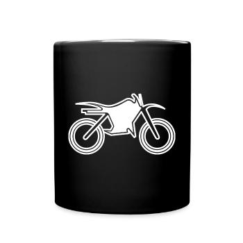Motocross Bikes Motorcycle Offroad Symbol Logo icon - Full Colour Mug - black - Front