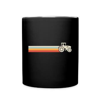 Retro tractor for farmer tractor - Full Colour Mug - black - Front
