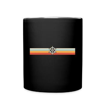 Retro wheel cruise captain - Full Colour Mug - black - Front