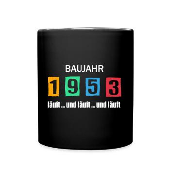 Baujahr 1953 - läuft und läuft und läuft - Tasse einfarbig - Schwarz - Vorne