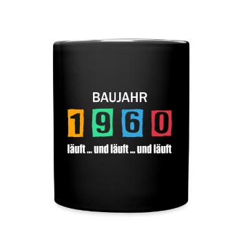 Baujahr 1960 - läuft und läuft und läuft - Tasse einfarbig - Schwarz - Vorne