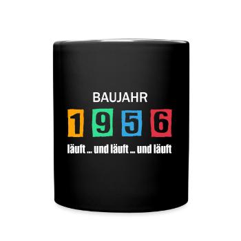 Baujahr 1956 - läuft und läuft und läuft - Tasse einfarbig - Schwarz - Vorne