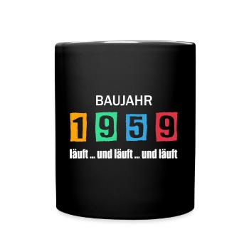 Baujahr 1959 - läuft und läuft und läuft - Tasse einfarbig - Schwarz - Vorne