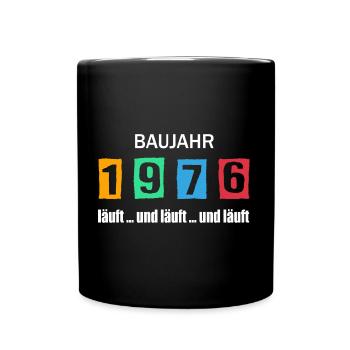 Baujahr 1976 - läuft und läuft und läuft - Tasse einfarbig - Schwarz - Vorne