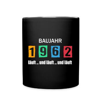 Baujahr 1962 - läuft und läuft und läuft - Tasse einfarbig - Schwarz - Vorne