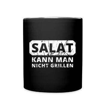 salat kann man nicht grillen Grillmeister Grill - Tasse einfarbig - Schwarz - Vorne