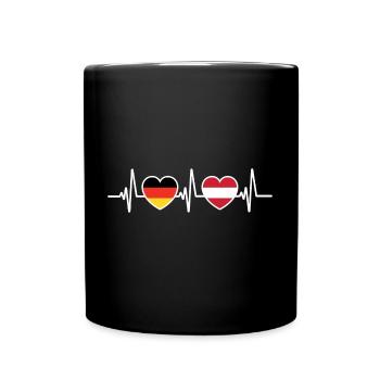 Drapeaux de l’Allemagne et de l’Autriche du Vorarlberg - Mug uni - noir - Devant