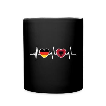 Deutschland Albanien Albanisch Flagge Flaggen - Tasse einfarbig - Schwarz - Vorne