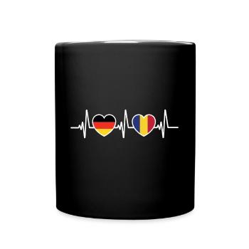 Allemagne et Roumanie Drapeaux roumains - Mug uni - noir - Devant