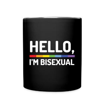 Hallo, ich bin bisexuell - Tasse einfarbig - Schwarz - Vorne