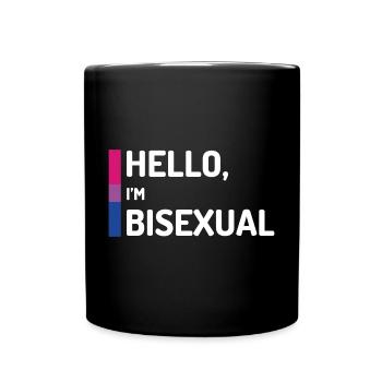 Hallo, ich bin bisexuell - Tasse einfarbig - Schwarz - Vorne